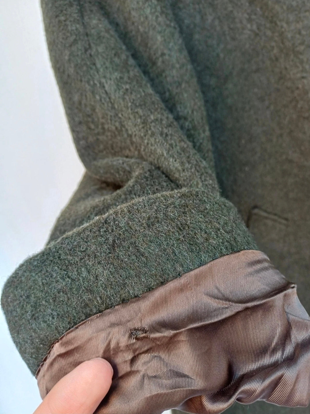 Vintage Alpen Loden Impragniert Mens Wool Button Coat Overcoat Size EU 48