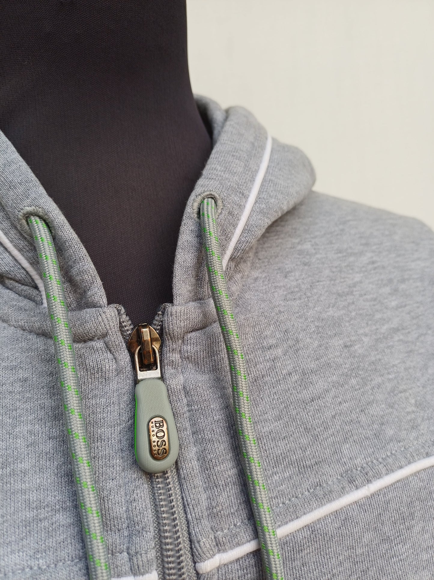 Hugo Boss Zip Cotton Pullover Hoodie Mens L/Fits M