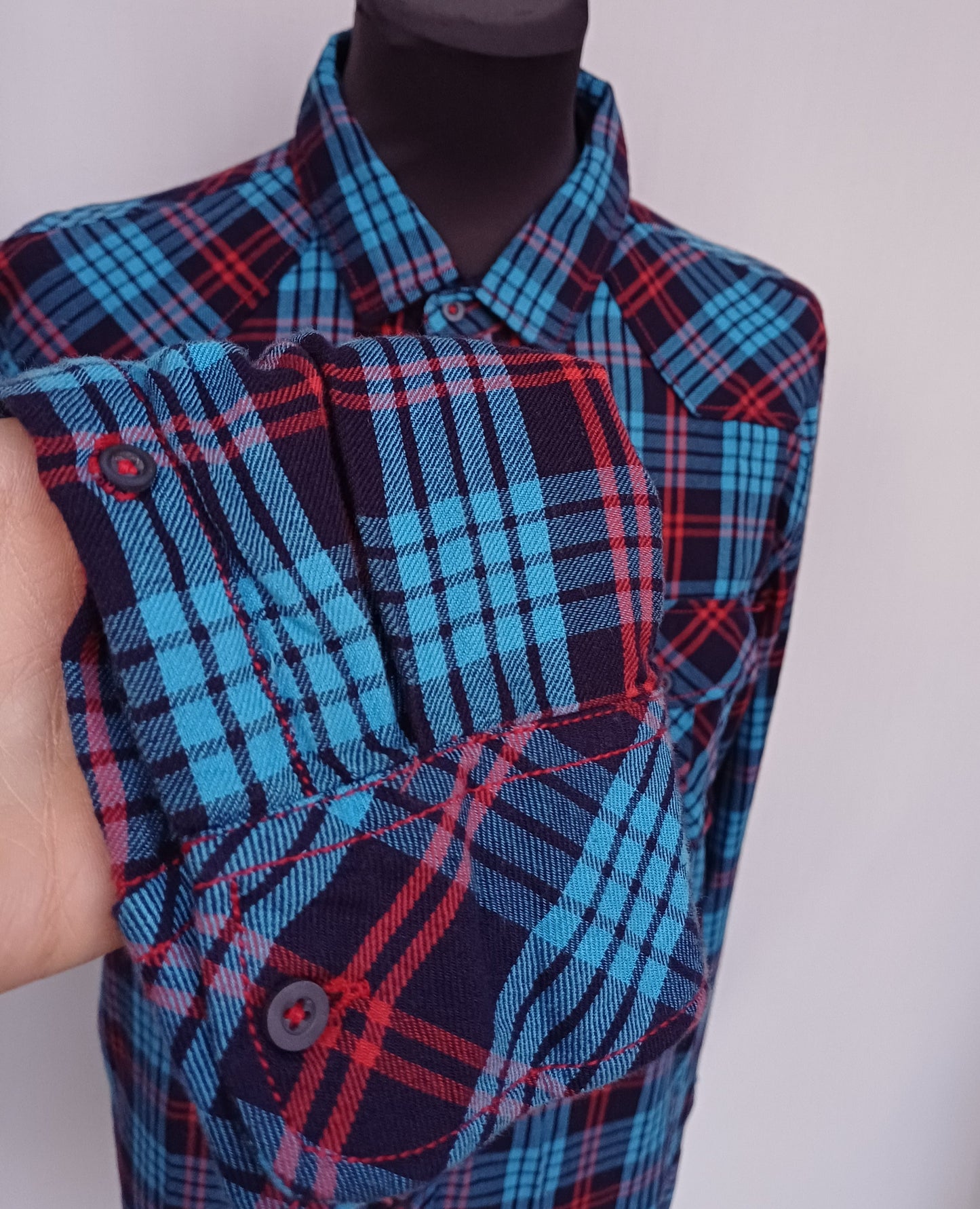 New With Tags Zara Young Checkered Plaid Cotton Button Up Flannel Shirt Mens L