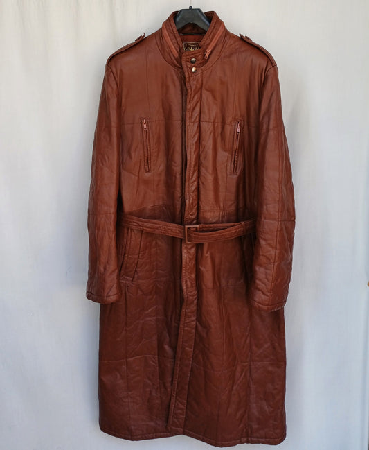 Angelo Litrico Cowhide Leather Long Coat Mens EU 54