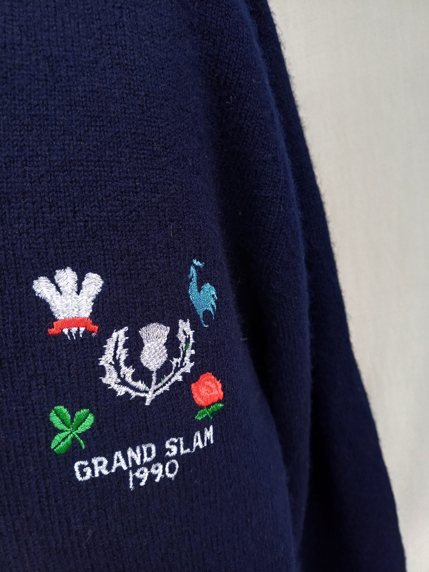 Vintage Pringle Sports Gand Slam 1990 V-Neck Pullover Sweater Mens L