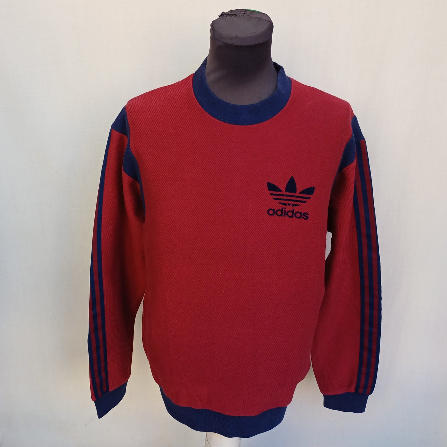 Vintage Adidas Crew Neck Cotton Pullover Sweatshirt Jumper Mens L
