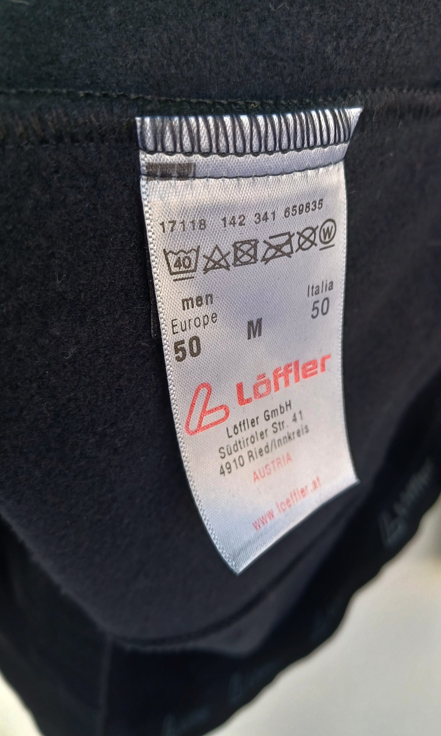 Loffler WindStopper Full Zip Cycling Jacket Size 50/Mens M