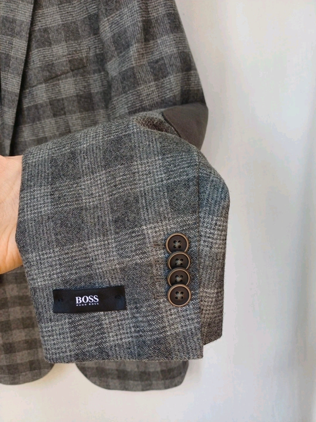 New Without Tags Hugo Boss "The Smith5" Wool Check Mens Button Blazer Jacket US 42 Long