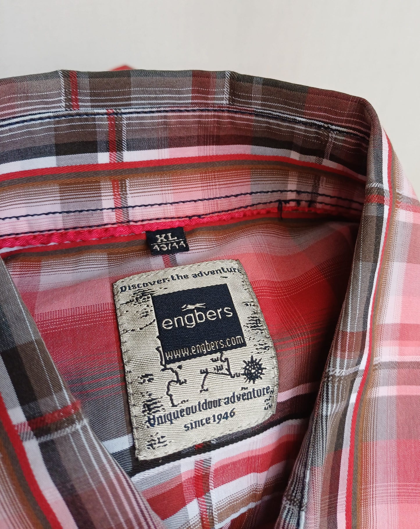 Lot Of 3 Engbers 100% Cotton Button-Up Check Shirt Size 43-44/Mens XL Oversized