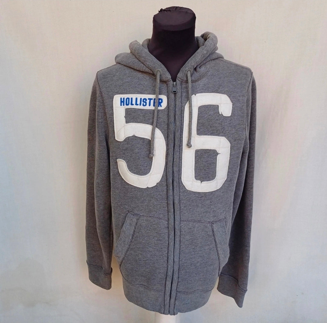 Hollister Spell Out Zip Hoodie Pocket Sweatshirt Mens M