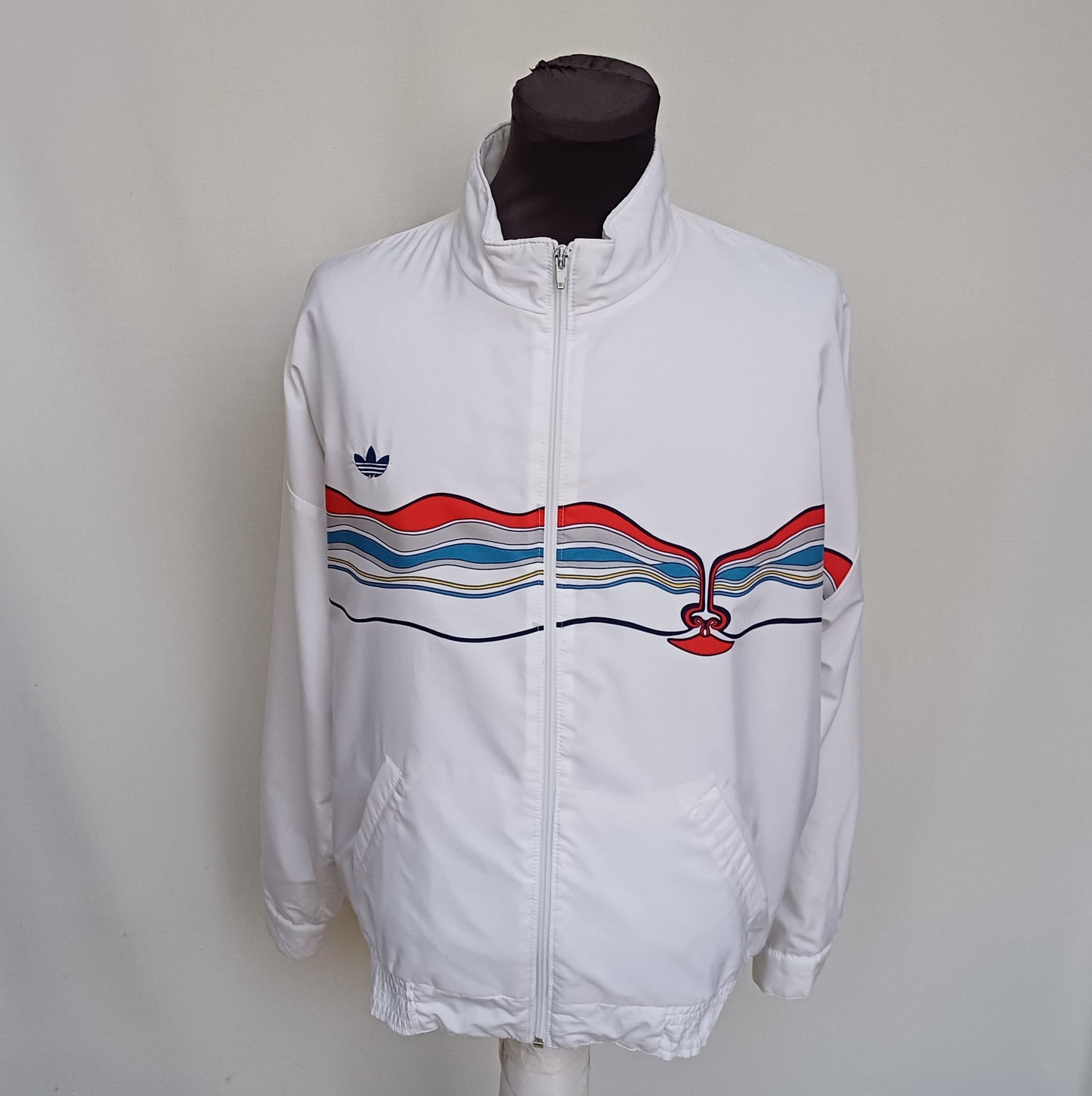 Vintage 80s Adidas Ivan Lendl Zip Track Top Jacket Mens L