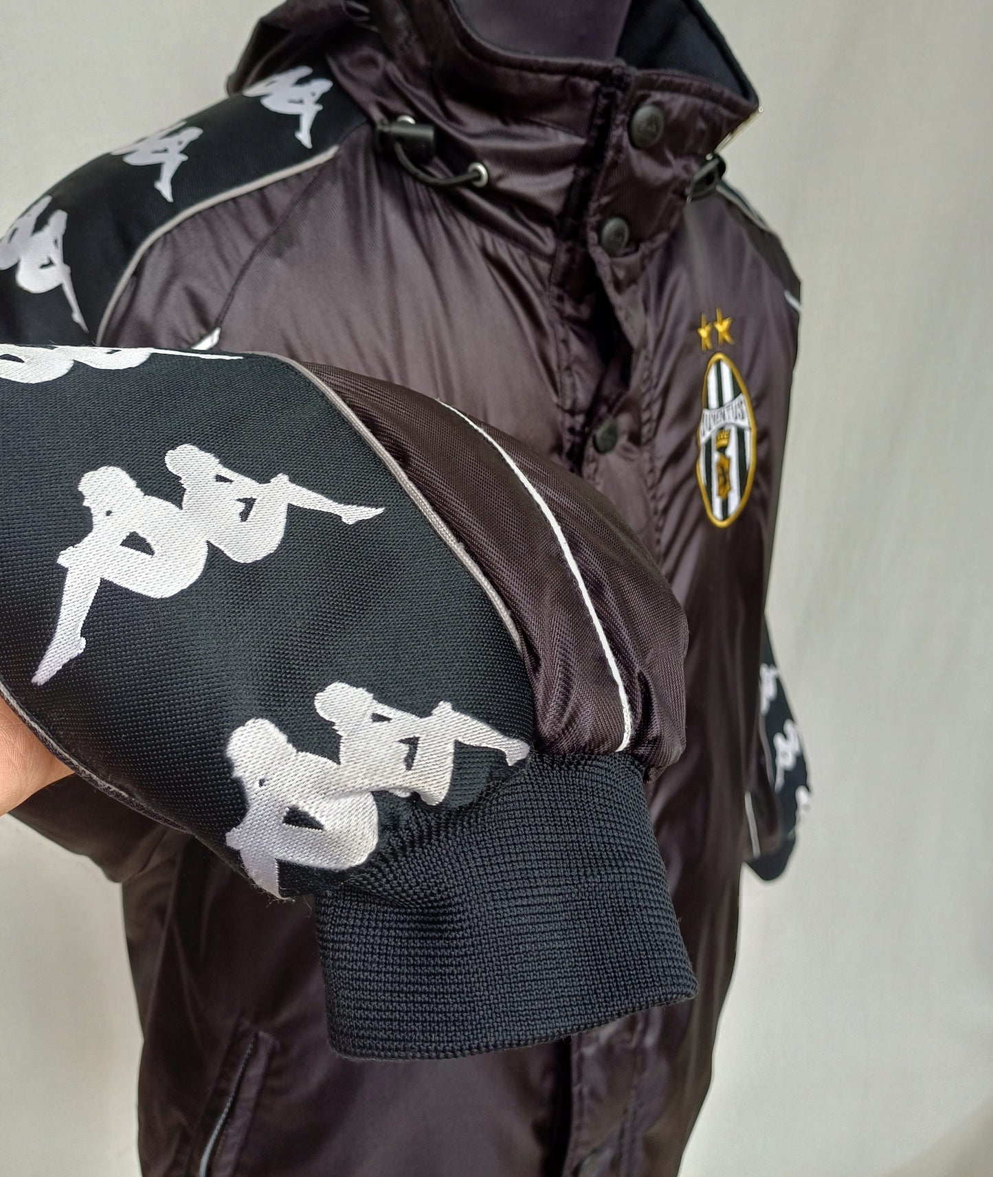 Vintage 90s Juventus Kappa Hooded Bench Coat Mens S