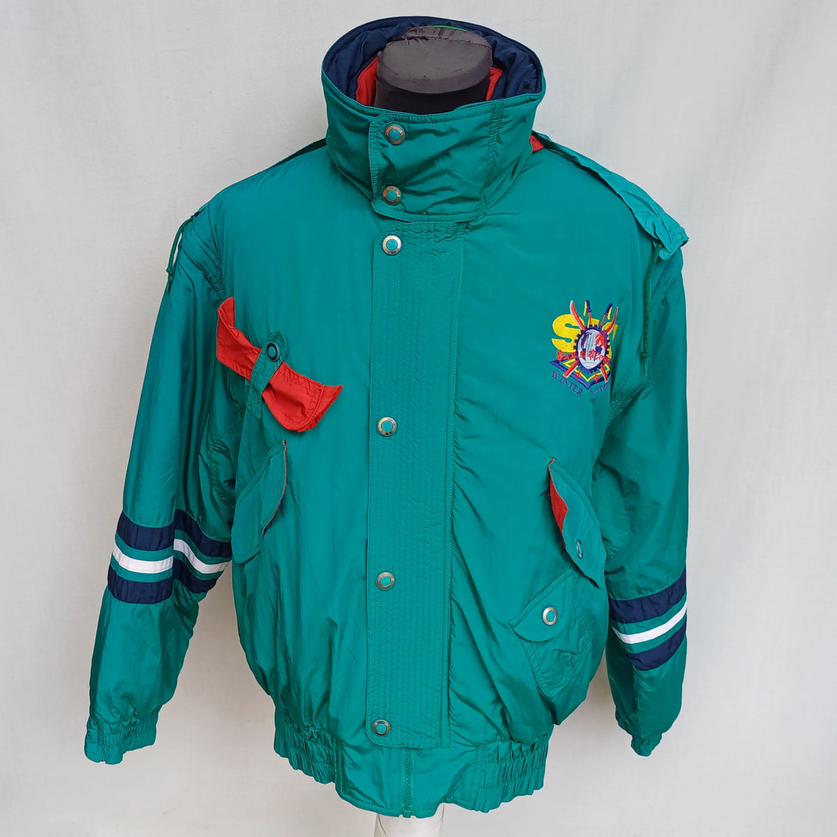 Vintage 90s Daniel Hechter Double Zipper Padded Ski Jacket Size 48/Mens S/M