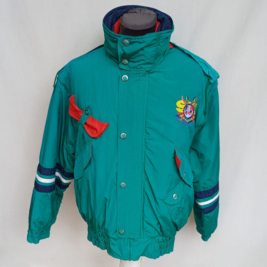 Vintage 90s Daniel Hechter Double Zipper Padded Ski Jacket Size 48/Mens S/M