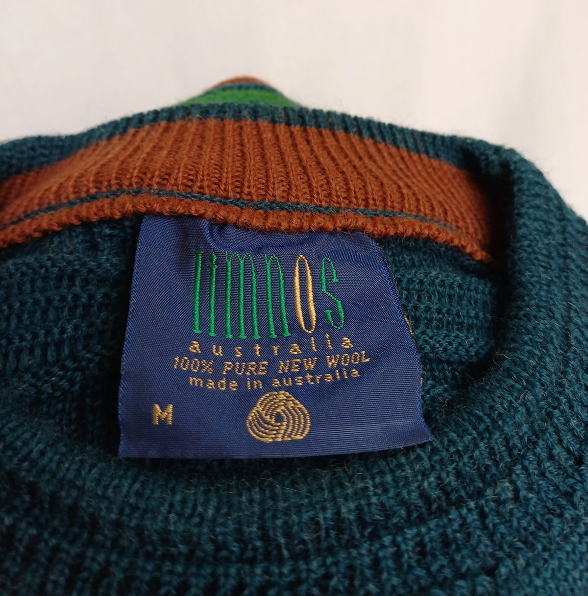 Vintage Limnos Australia Pure Wool Crew Neck Sweater Mens M