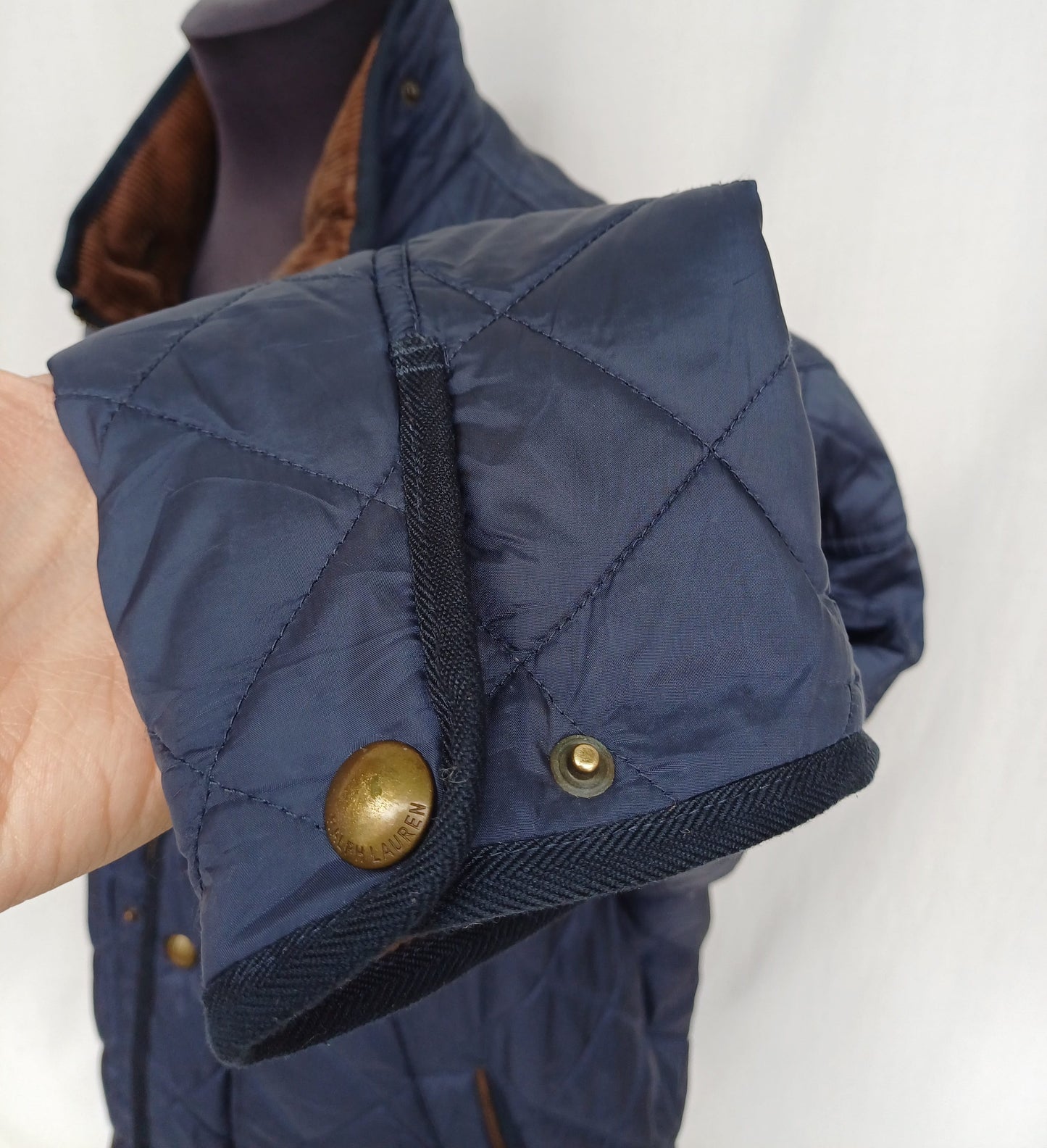 Polo Ralph Lauren Corduroy Collar Quilted Padded Jacket Mens M