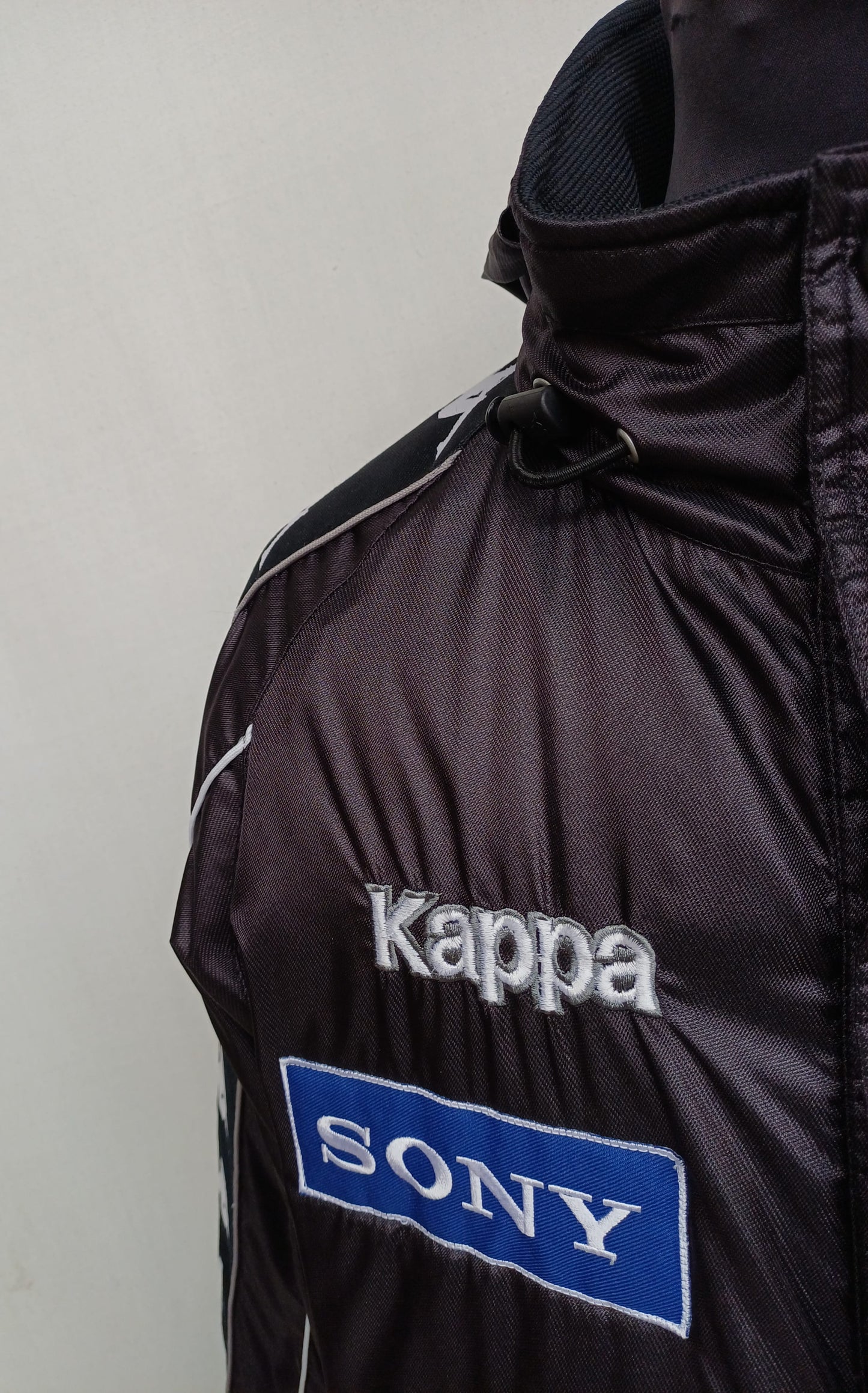 Vintage 90s Juventus Kappa Hooded Bench Coat Mens S