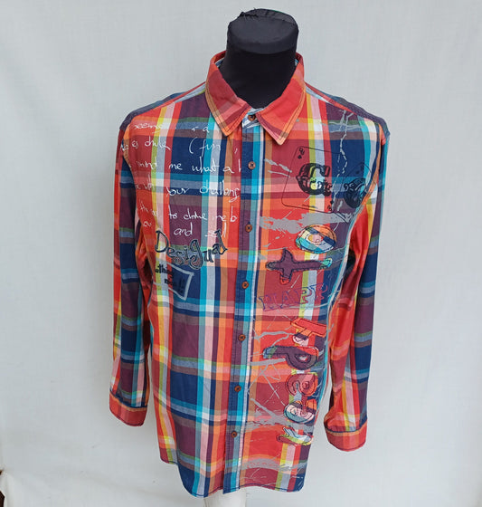 Desigual "Ready To Go" Regular Fit Cotton Button-Up Shirt Mens L