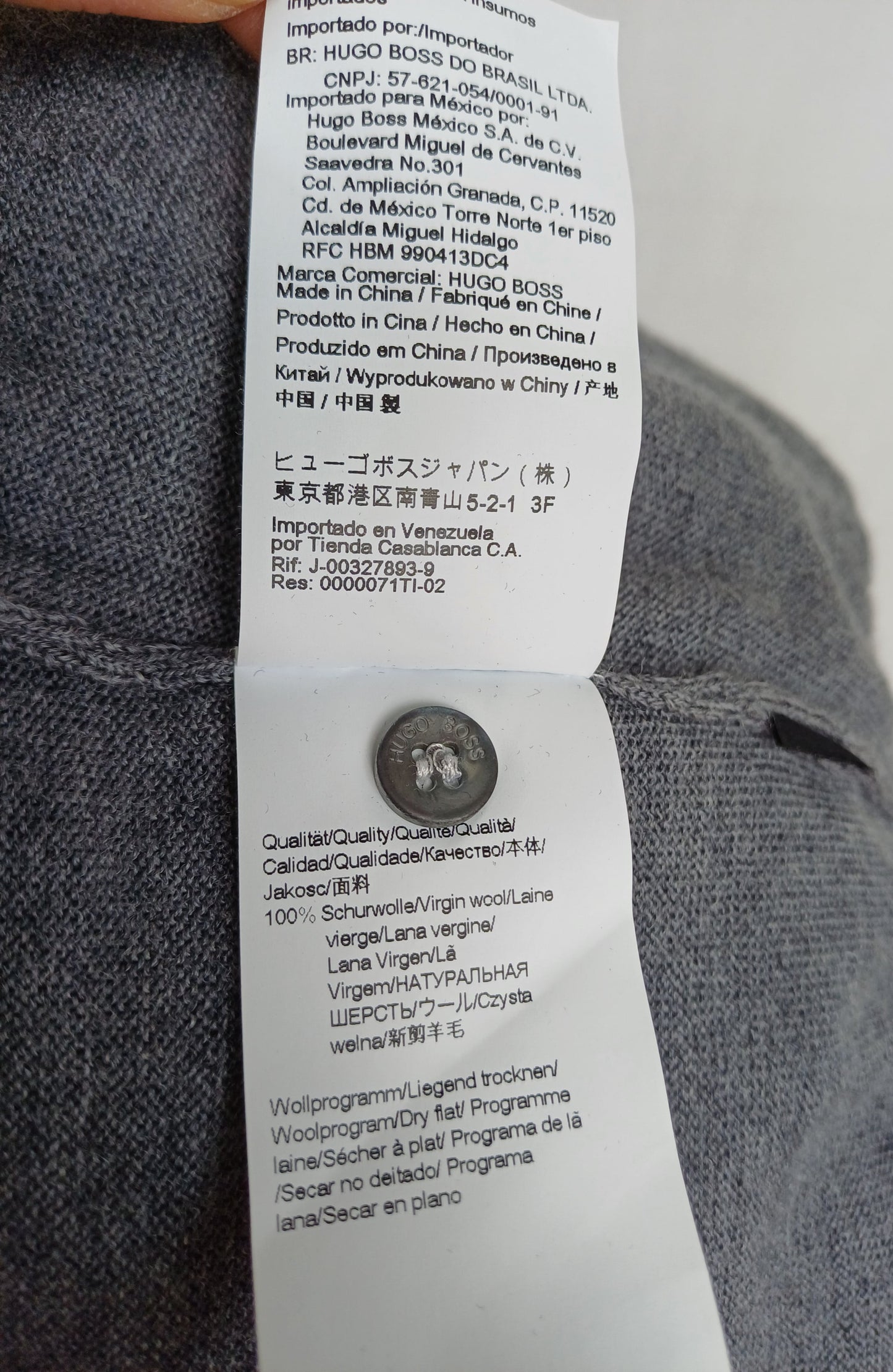 Hugo Boss Merino Wool Button Pullover Sweater Mens XL