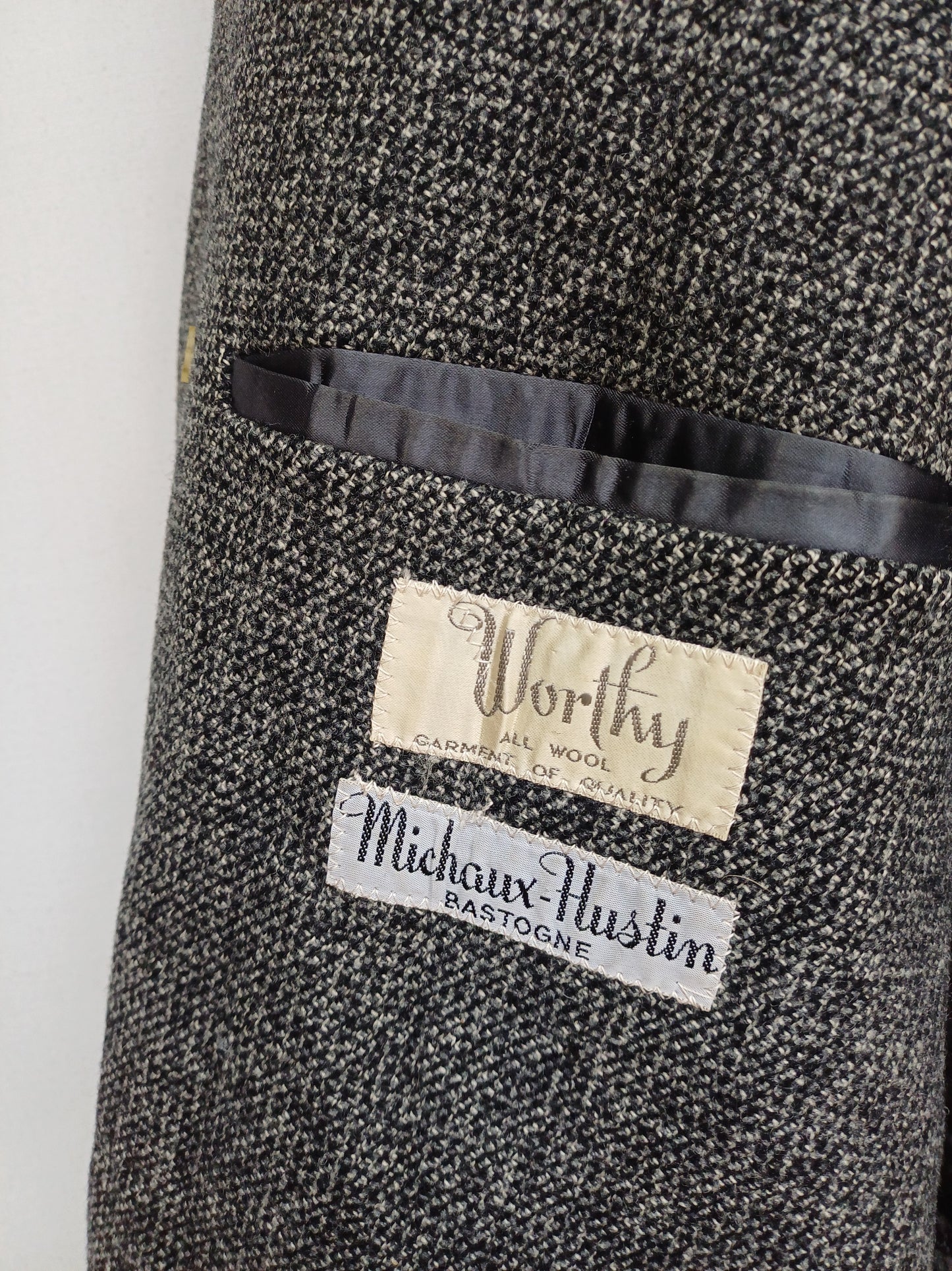 Lambtex Worthy Mens Pure Wool Button Coat Long Overcoat EU 52