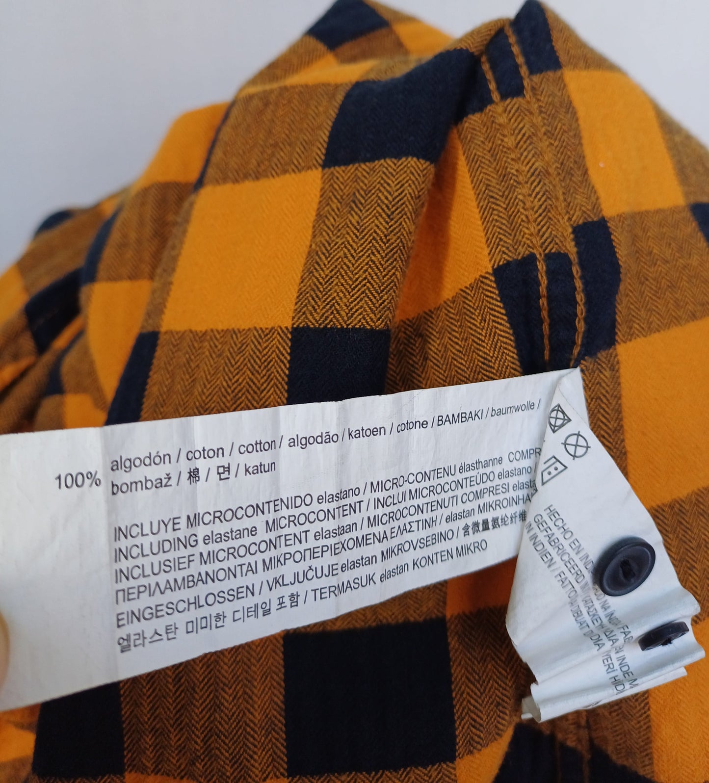 Pull & Bear Buffalo Check Cotton Button Up Shirt Mens M