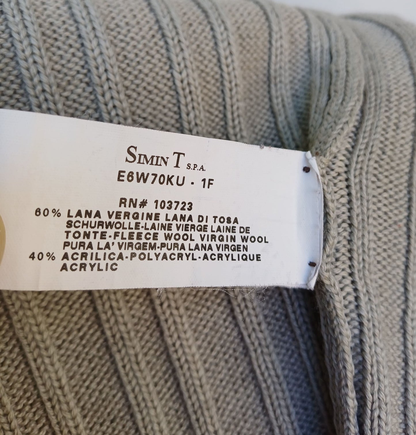 Vintage Armani Jeans Wool/Acrylic Full Zip Cardigan Sweater Mens L