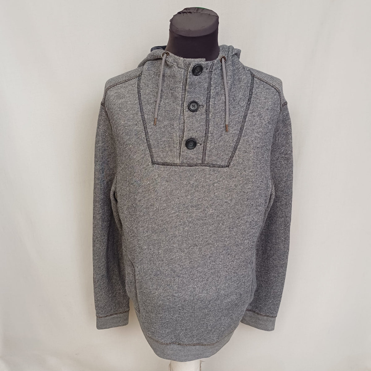 Hugo Boss Button Hooded Pullover Sweater Mens M