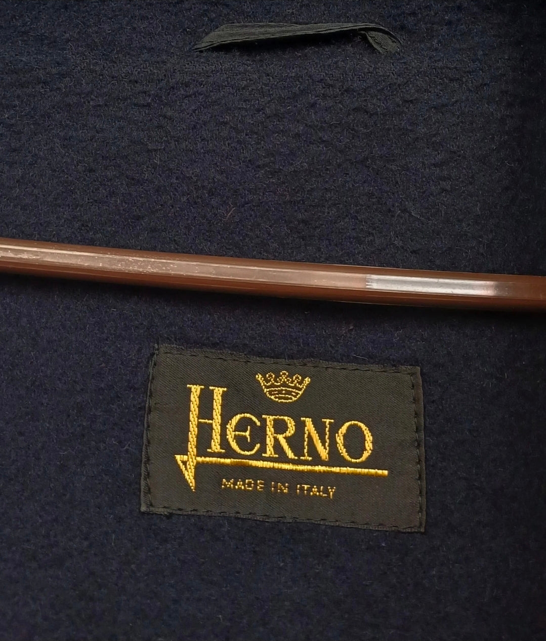 Vintage Herno Mens Wool Button Coat Long Navy Blue Overcoat EU 46/Mens S