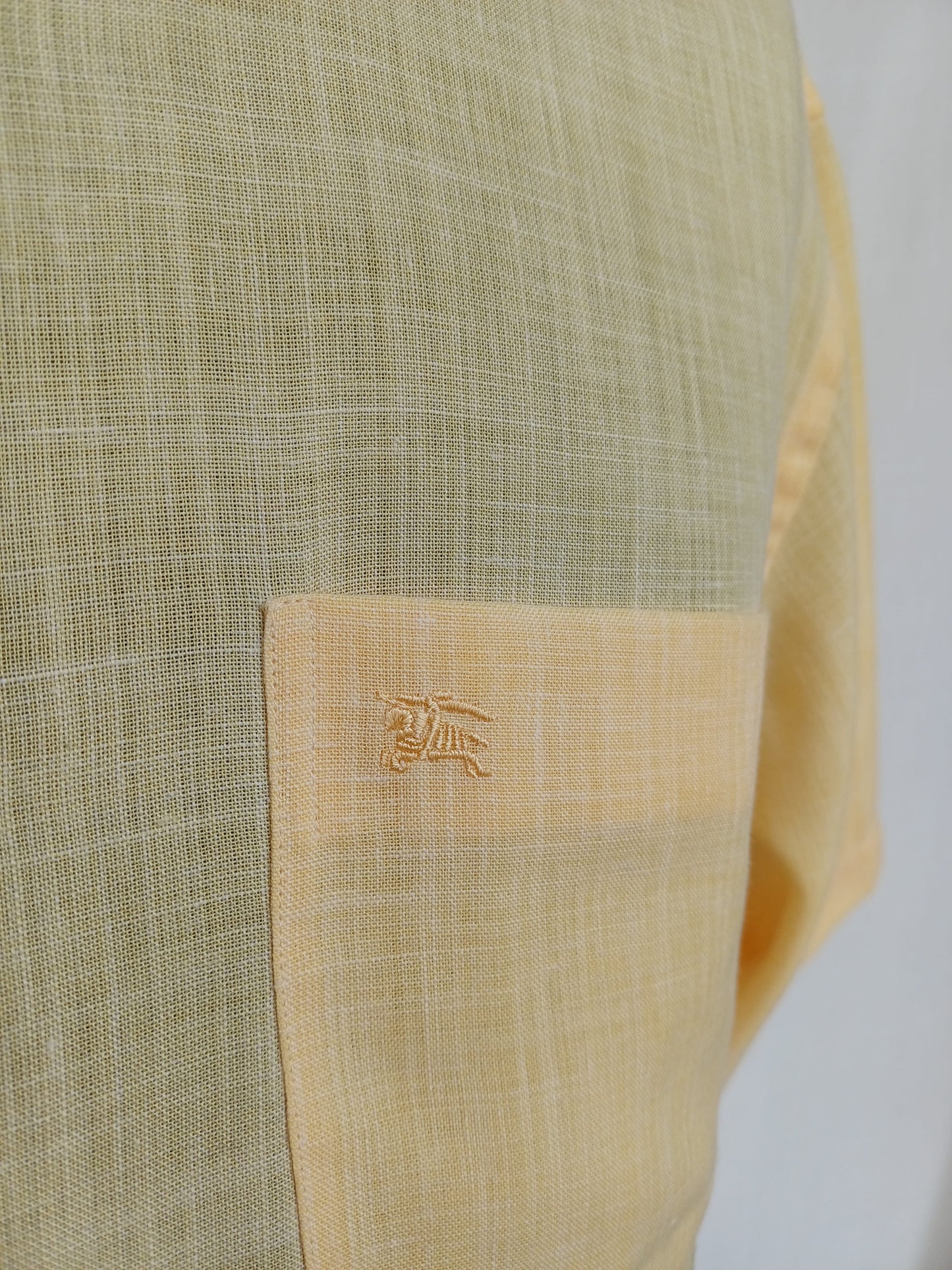 Burberry London Linen/Polyester Button-Up Shirt Mens L