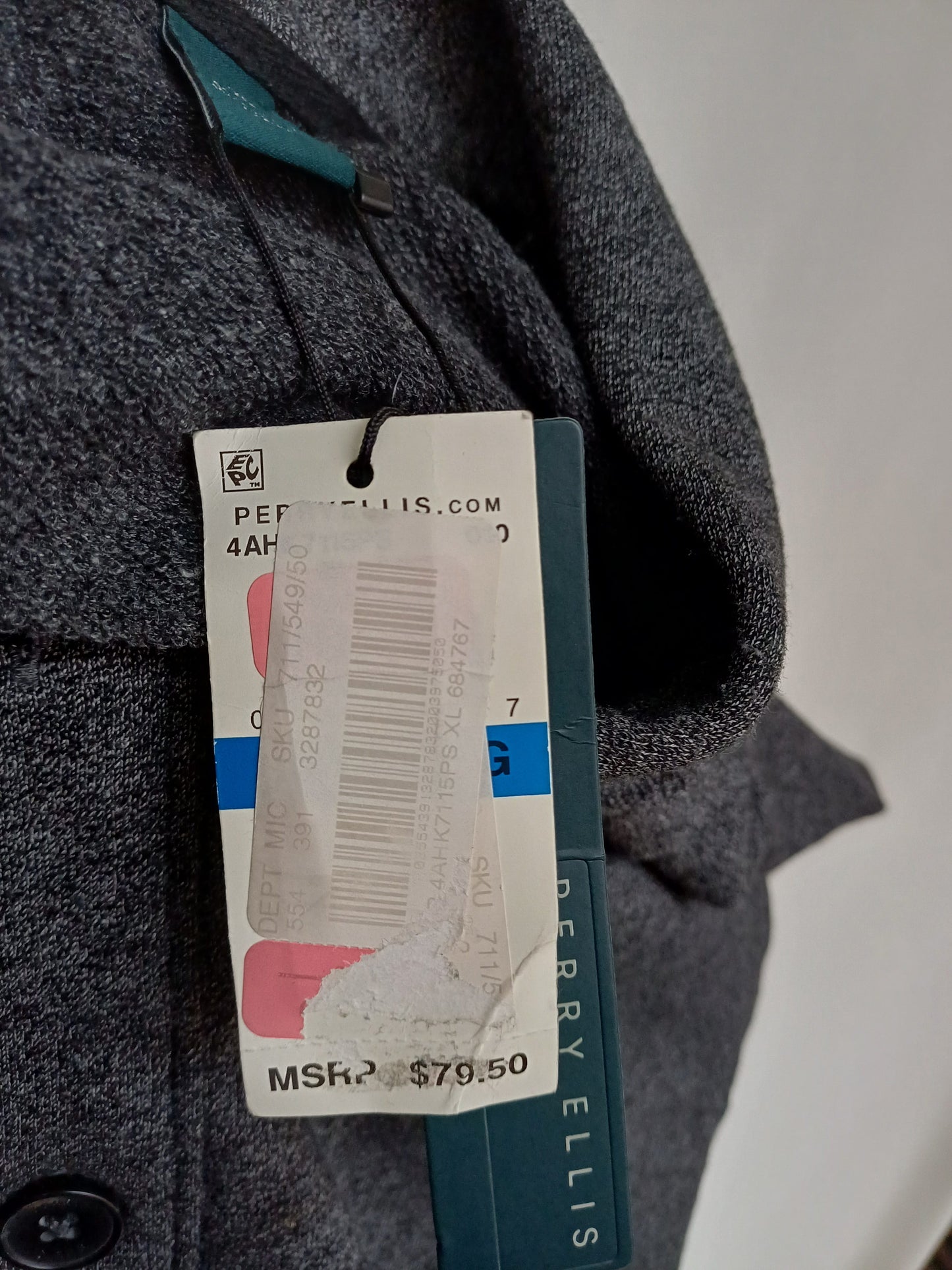 New With Tags Perry Ellis Shawl Neck Cotton/Polyester Button Cardigan Sweater Mens XL