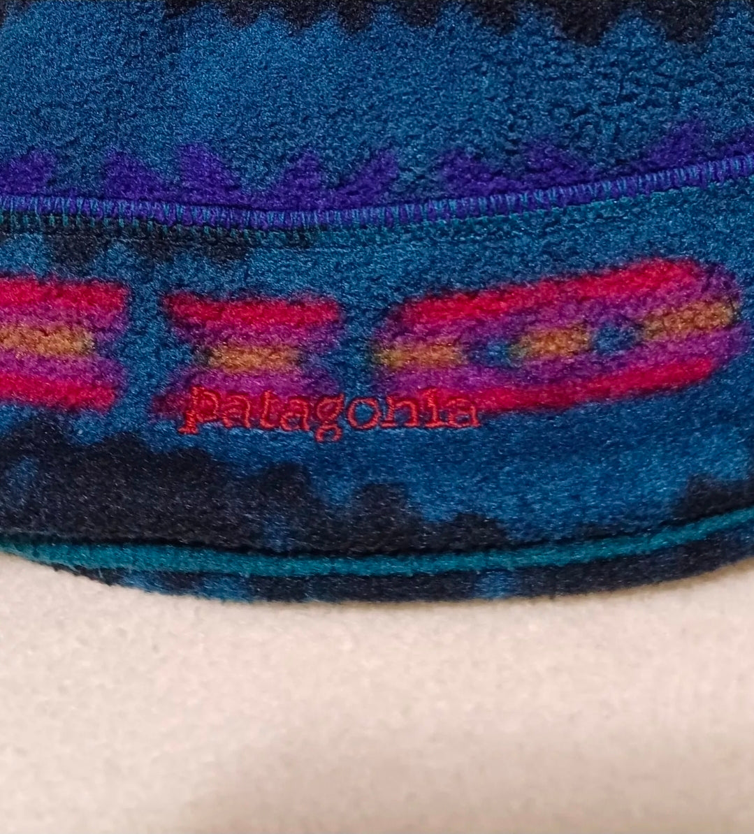 Vintage Patagonia Aztec Fleece Winter Beanie Hat Size Adult M