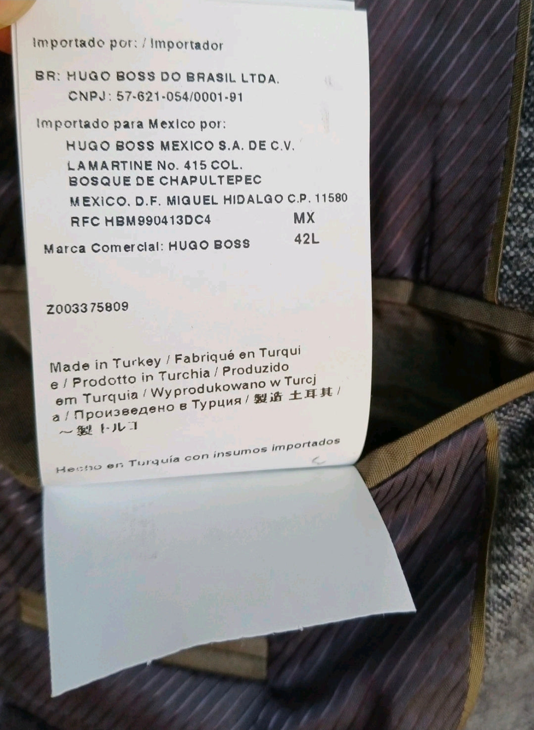 New Without Tags Hugo Boss "The Smith5" Wool Check Mens Button Blazer Jacket US 42 Long