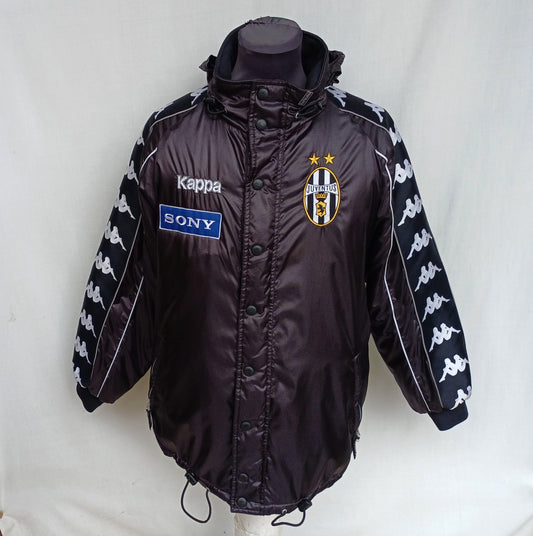 Vintage 90s Juventus Kappa Hooded Bench Coat Mens S