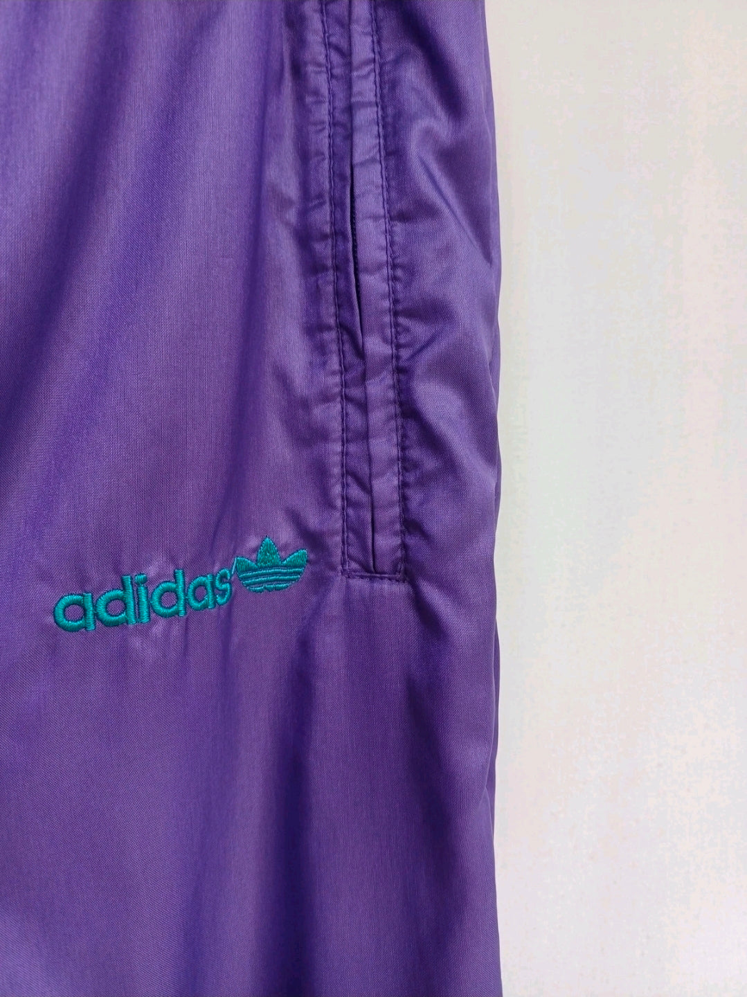 Vintage Adidas Shiny Nylon Zip Track Pants Trousers Size 4/Mens M