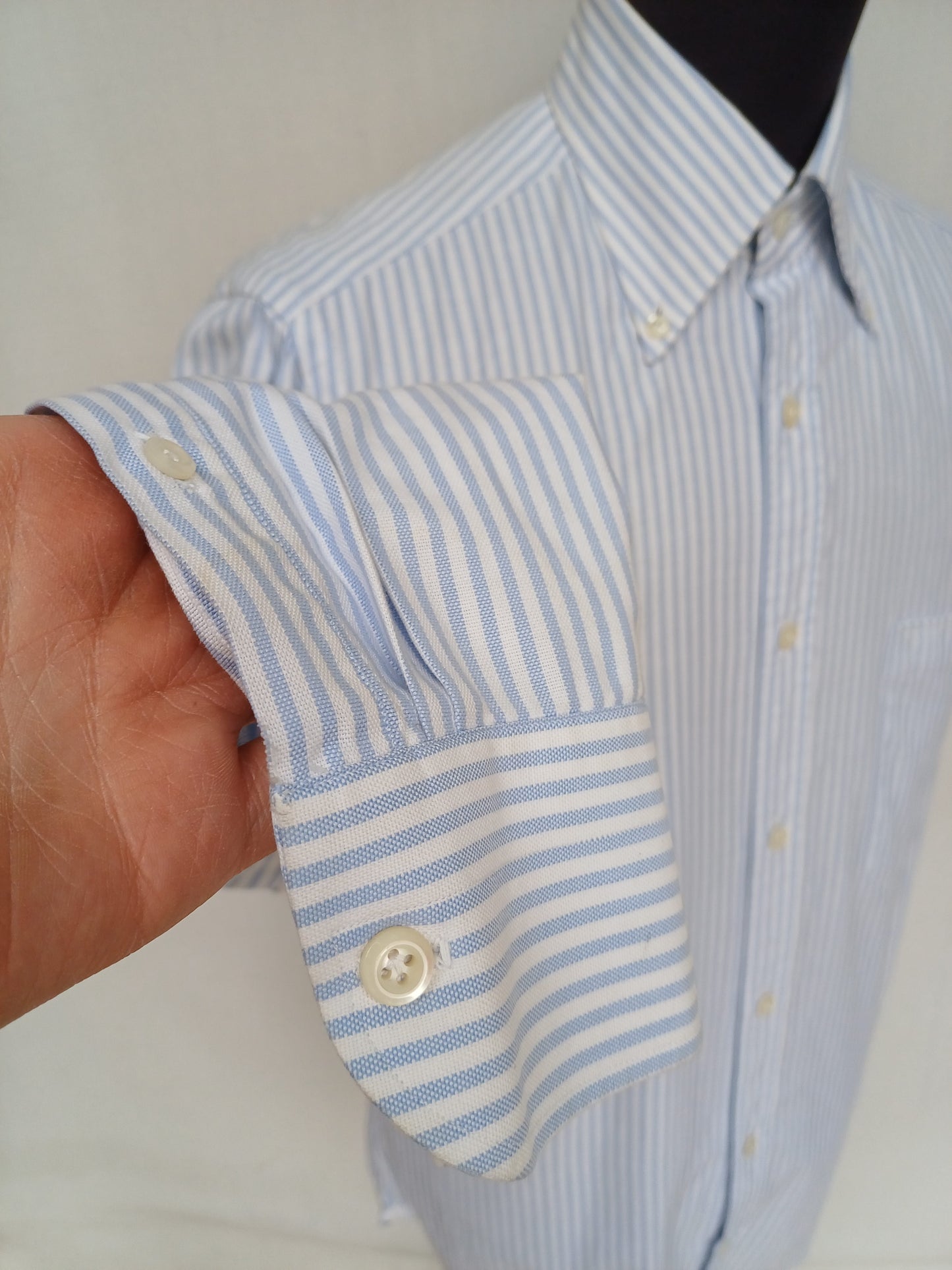 Borrelli Napoli Striped Button-Down Shirt Size 38/15/Mens M