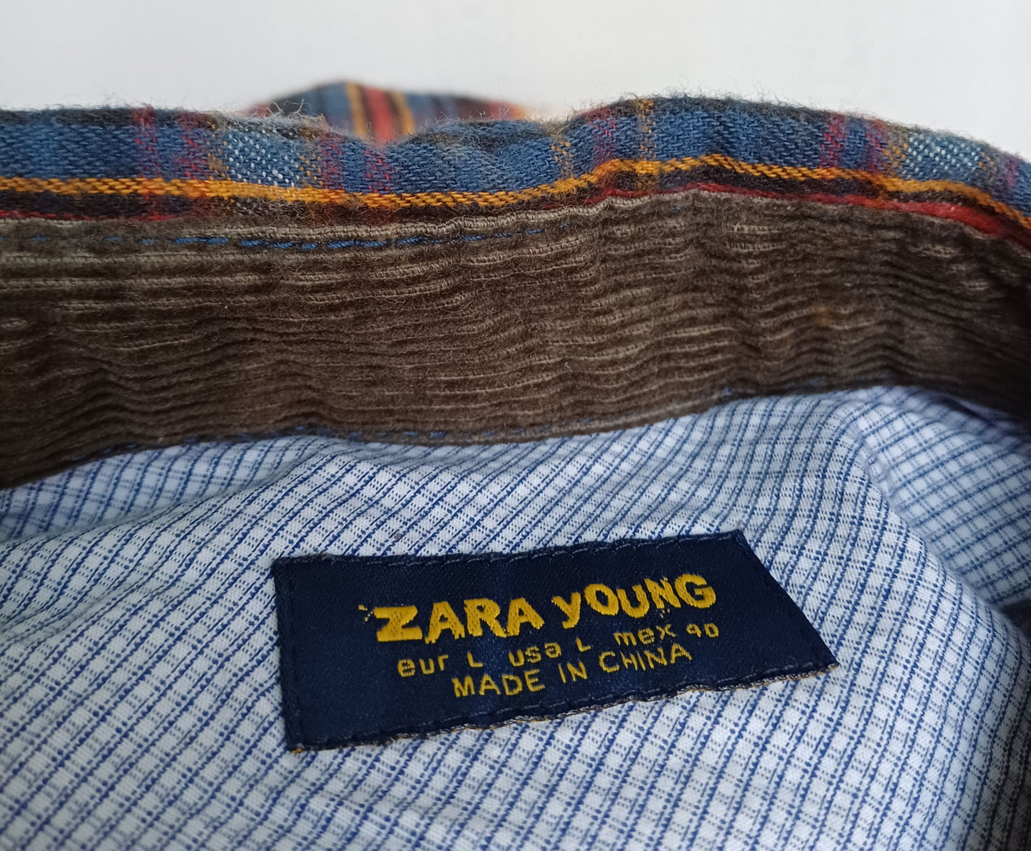 New With Tags Zara Young Checkered Plaid Cotton Button Up Flannel Shirt Mens L