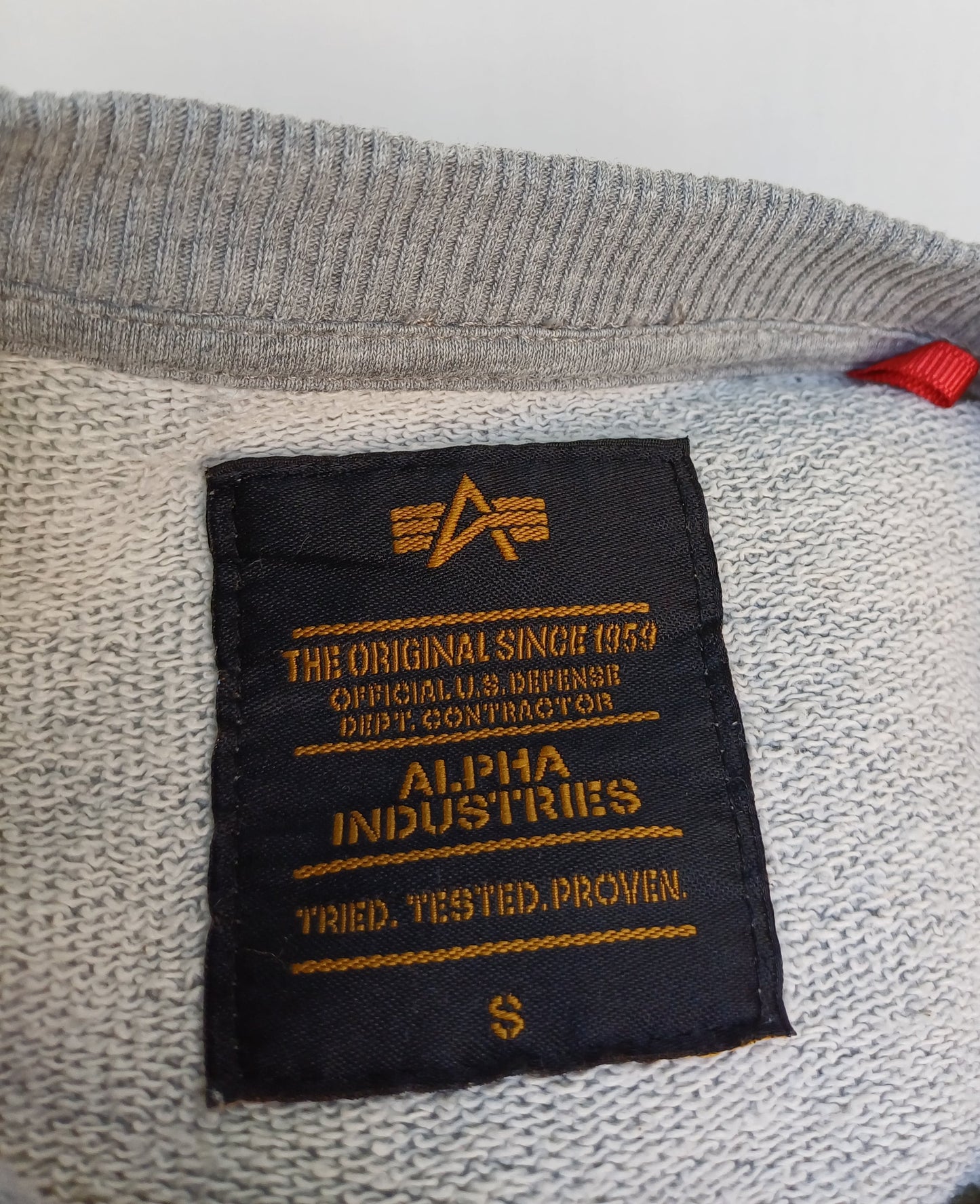 Alpha Industries Camo Print Crew Neck Cotton Pullover Sweatshirt Gray Mens S