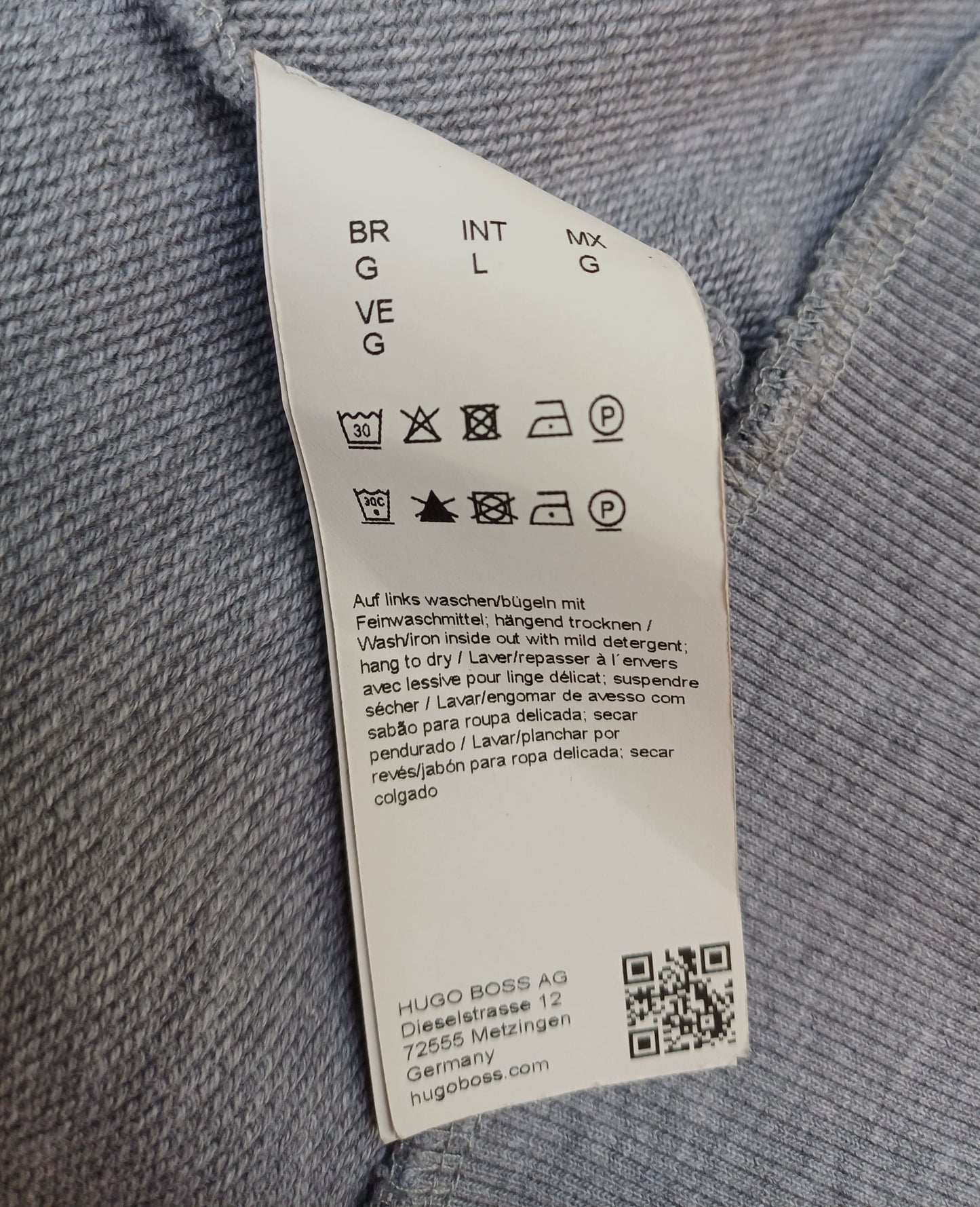 Hugo Boss Zip Cotton Pullover Hoodie Mens L/Fits M