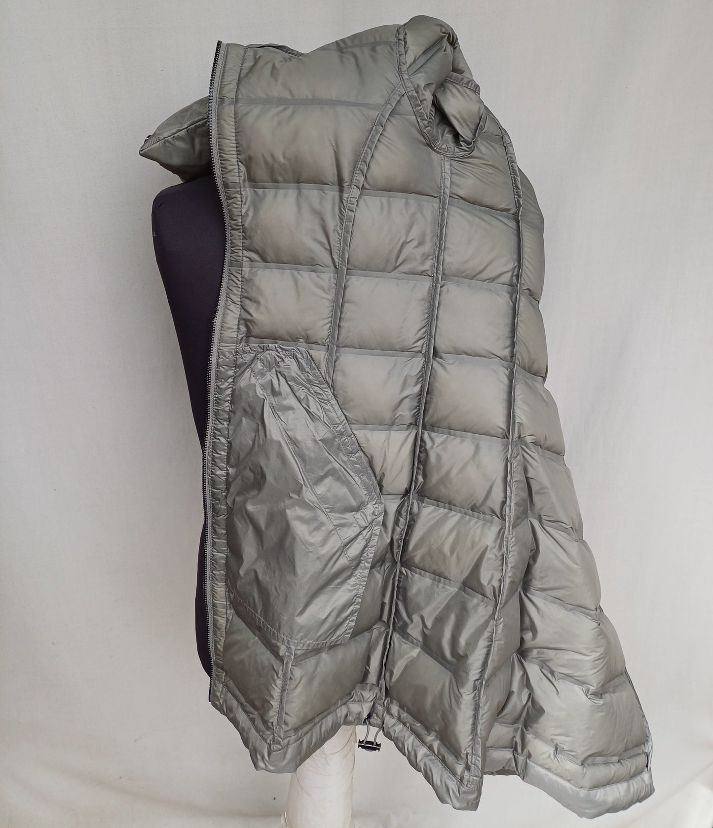 Armani Exchange Womens Zip Quilted Puffer Down Long Jacket Size XS