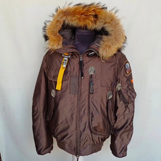 Parajumpers Real Fur Bomber Down Jacket W/Removable Lining Mens M