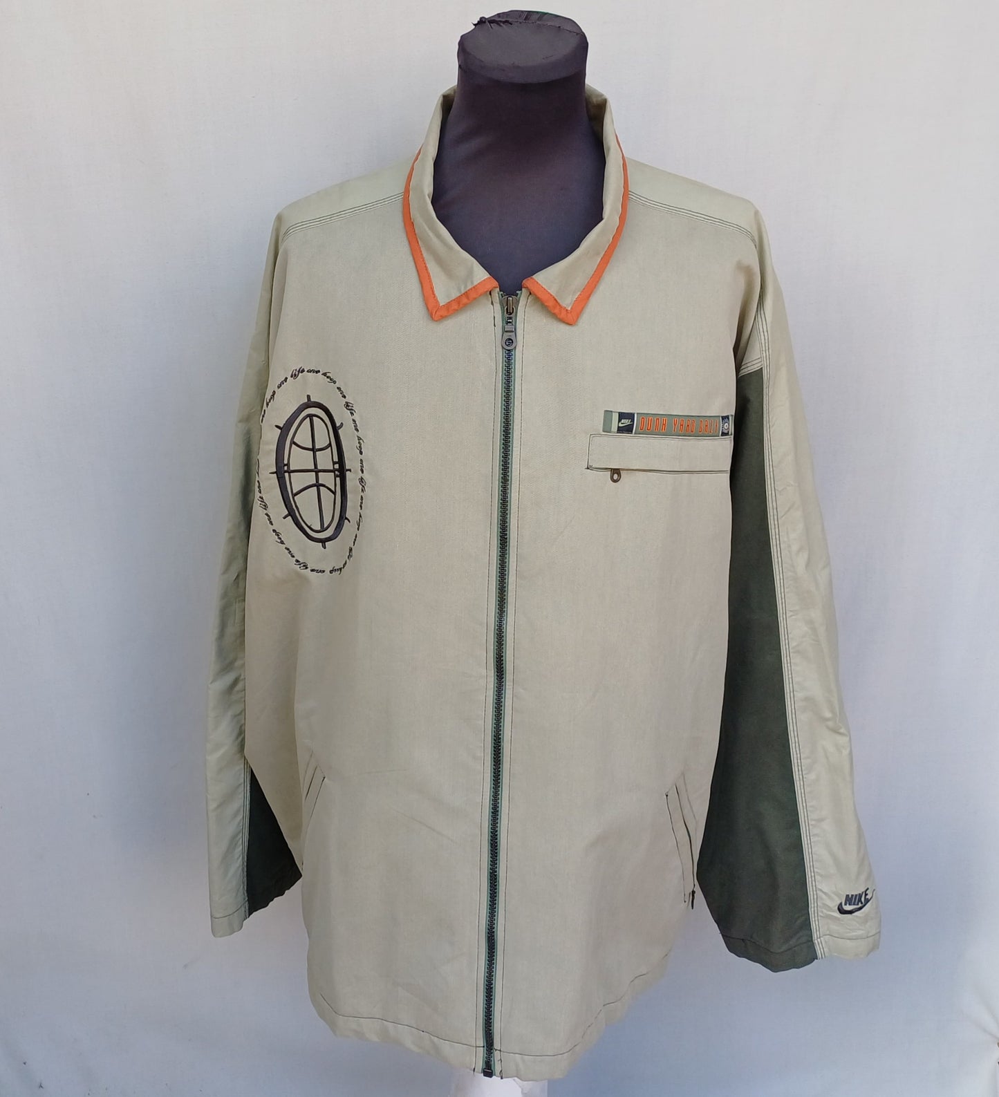 Vintage 90s Nike Dunk Yard Daze Zip Cotton Jacket Mens XL