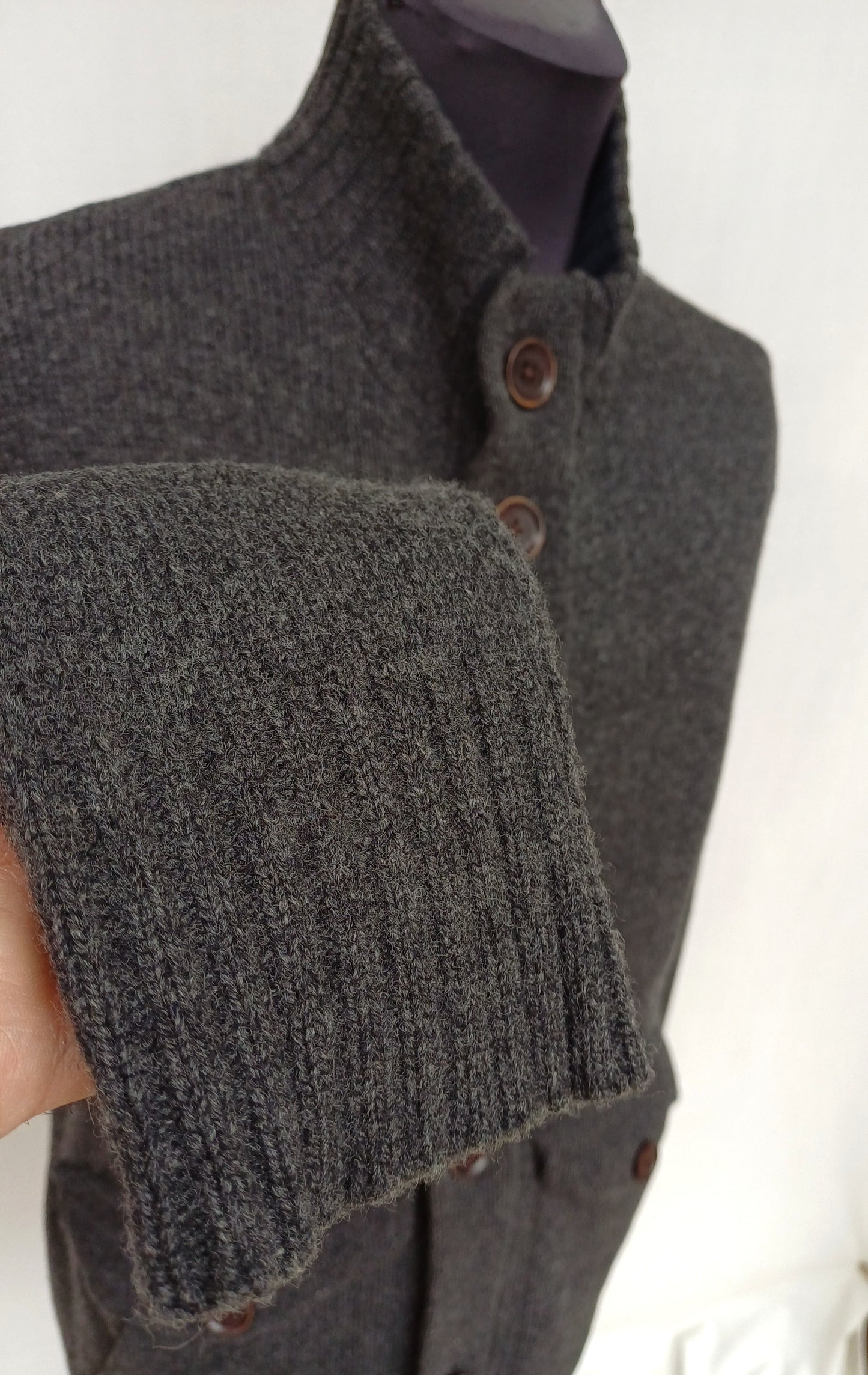 Timberland Slim Fit 100% Lambswool Button/Zip Cardigan Mens M