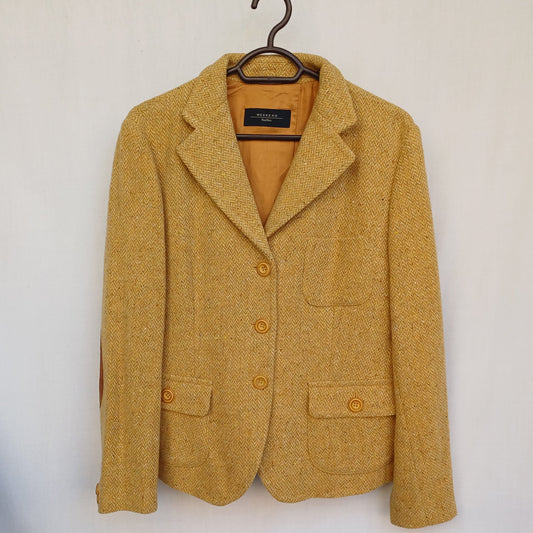 Max Mara Weekend Womens Wool Tweed Button Blazer Size EU 42-44/US 12/Large