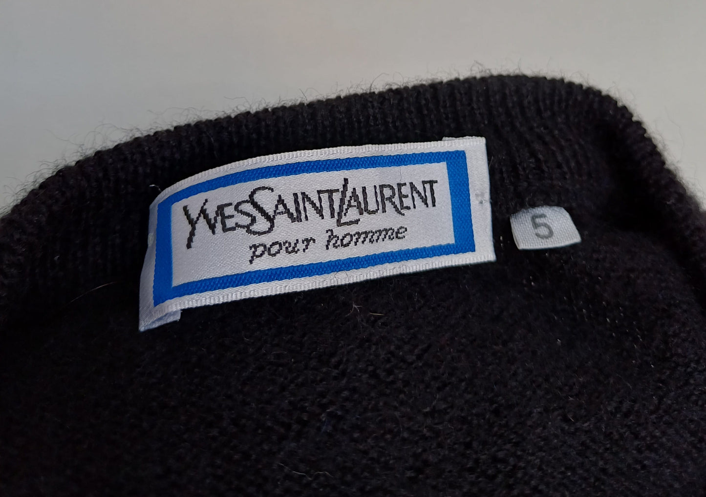 Vintage Yves Saint Laurent Argyle V-Neck Pullover Sweater Mens M