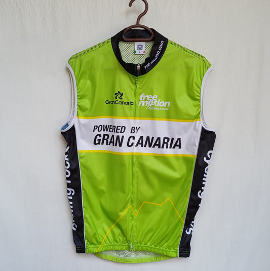 Free Motion Gran Canaria Team SMS Santini Full Zip Cycling Vest Gilet Mens L