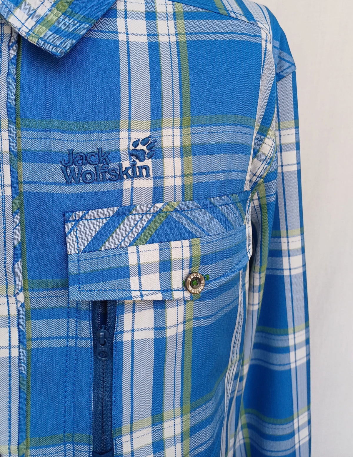 Jack Wolfskin Plaid Outdoor Button-Up shirt Mens L