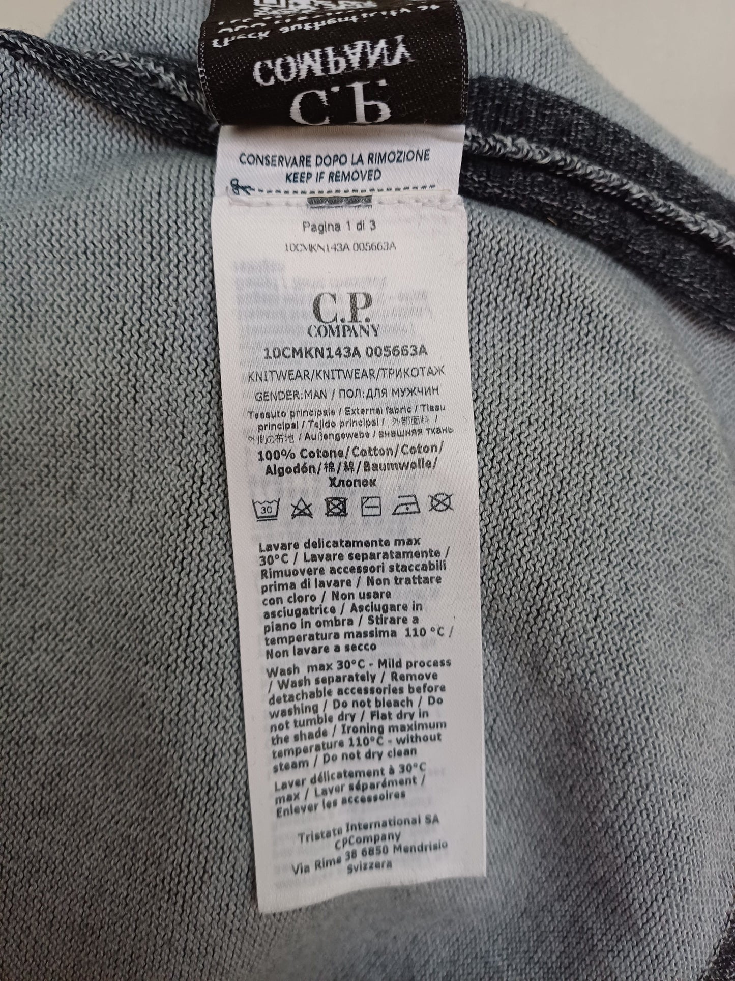 CP Company 100% Cotton Men's Crew Neck Pullover Sweater Size EU 52