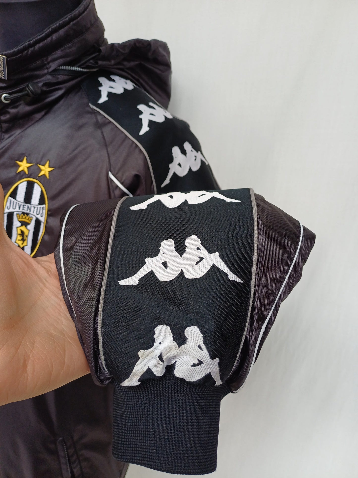 Vintage 90s Juventus Kappa Hooded Bench Coat Mens S