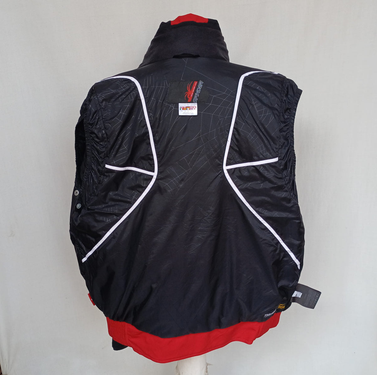 Vintage Spyder Dermizax Full Zip Ski Hooded Jacket W/Removable Sleeves Mens L