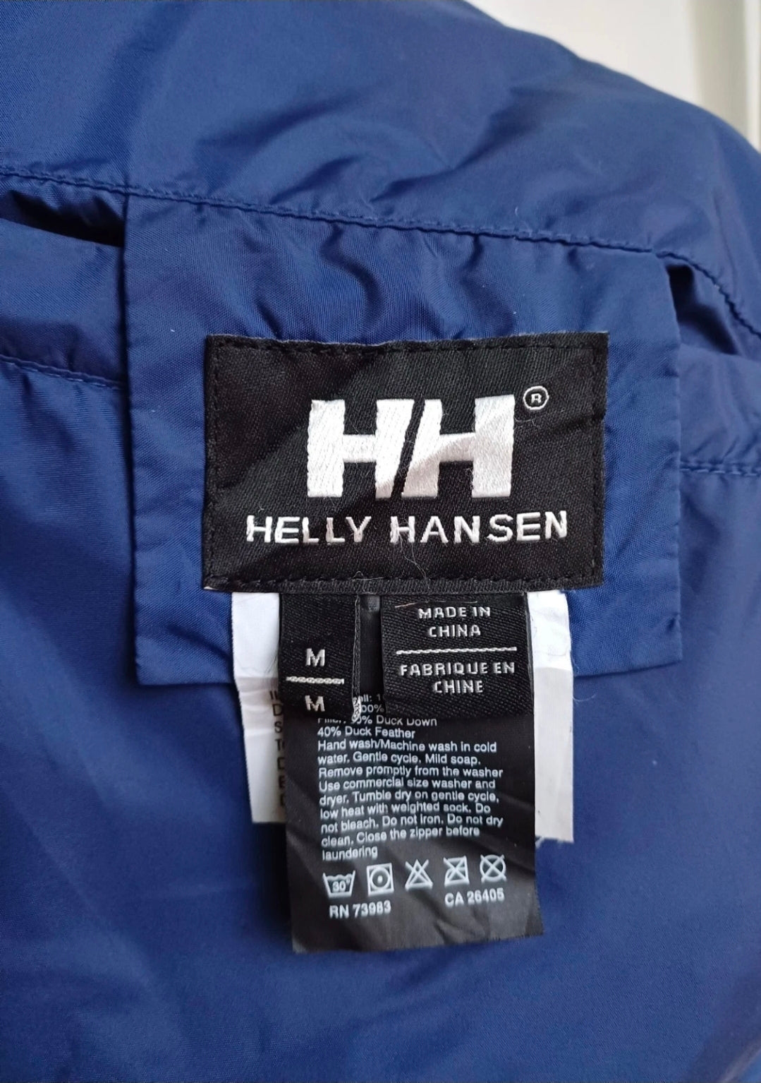Vintage 90s Helly Hansen Full Zip Reversible Down Puffer Jacket Mens M