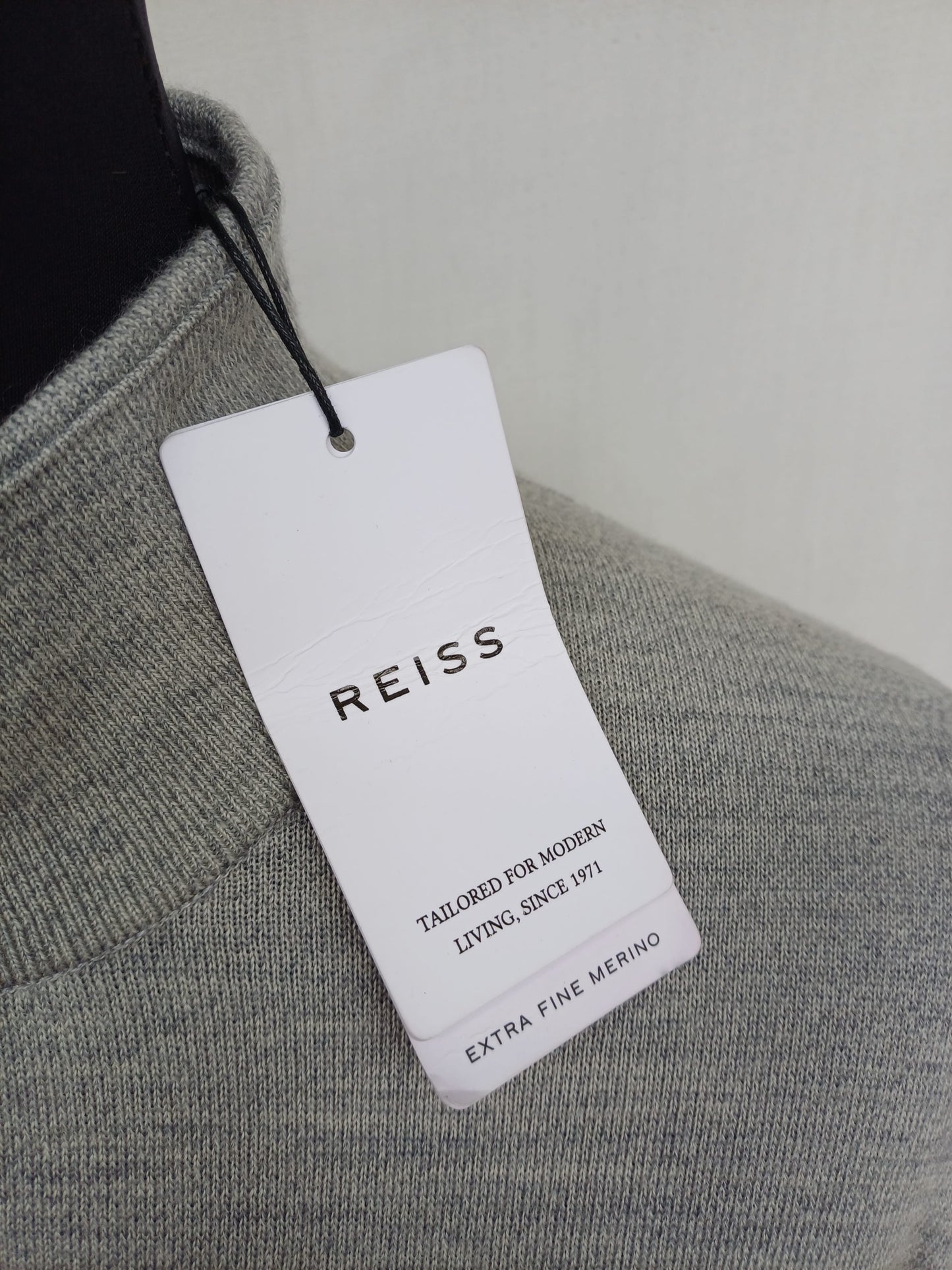 New With Tags Reiss Blackhall Merino Wool Half Zip Jumper Mens XL