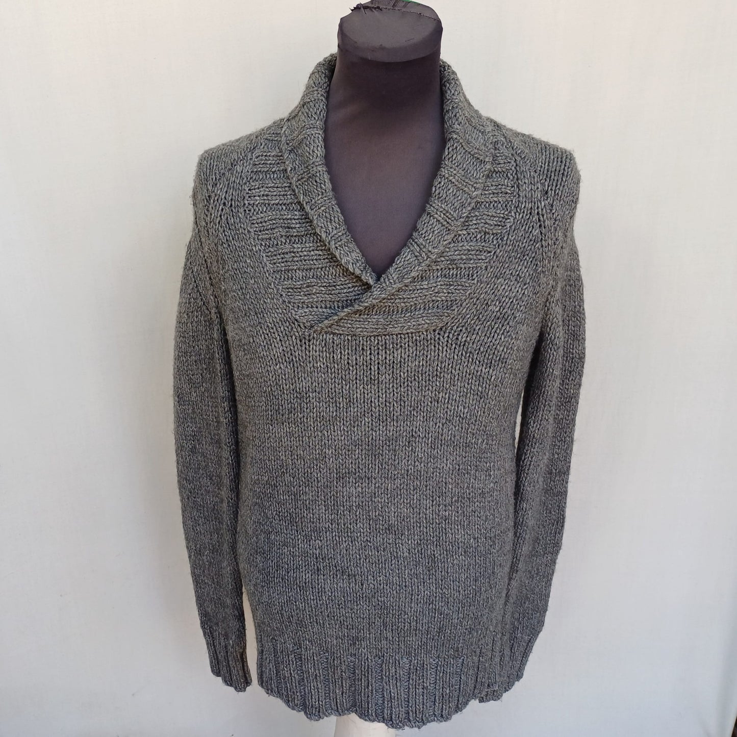 Calvin Klein Shawl Collar Acrylic/Wool/Alpaca Knit Sweater Mens S/M