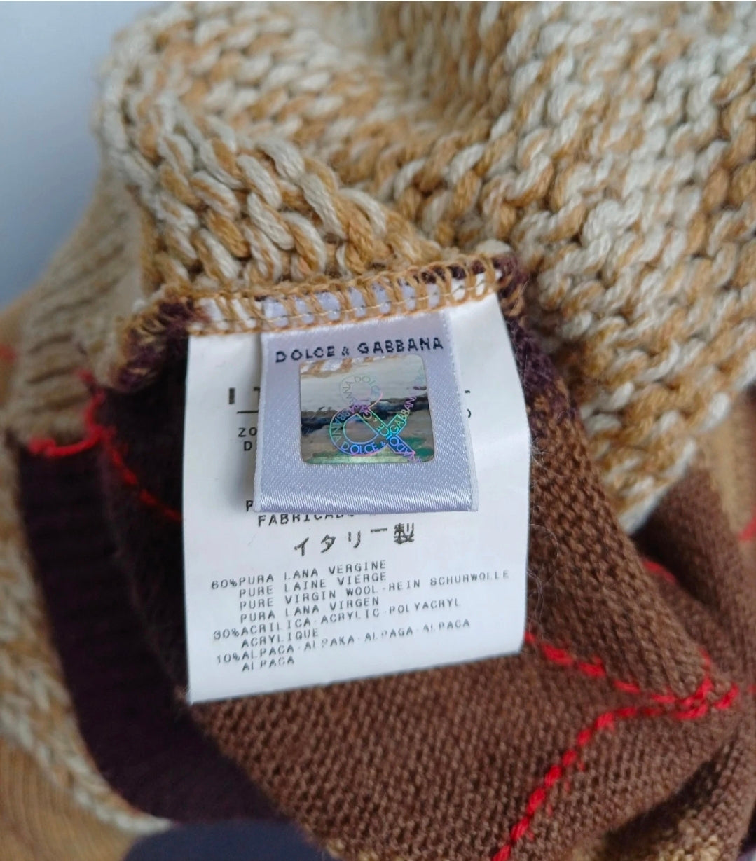 Dolce &Gabbana D&G Wool/Alpaca Knit/Argyle Pullover Sweater Jumper EU 50/US 36
