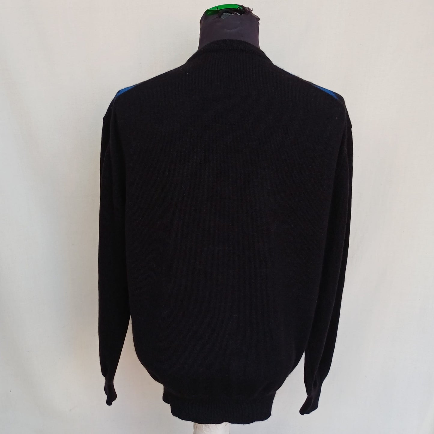Vintage Yves Saint Laurent Argyle V-Neck Pullover Sweater Mens M